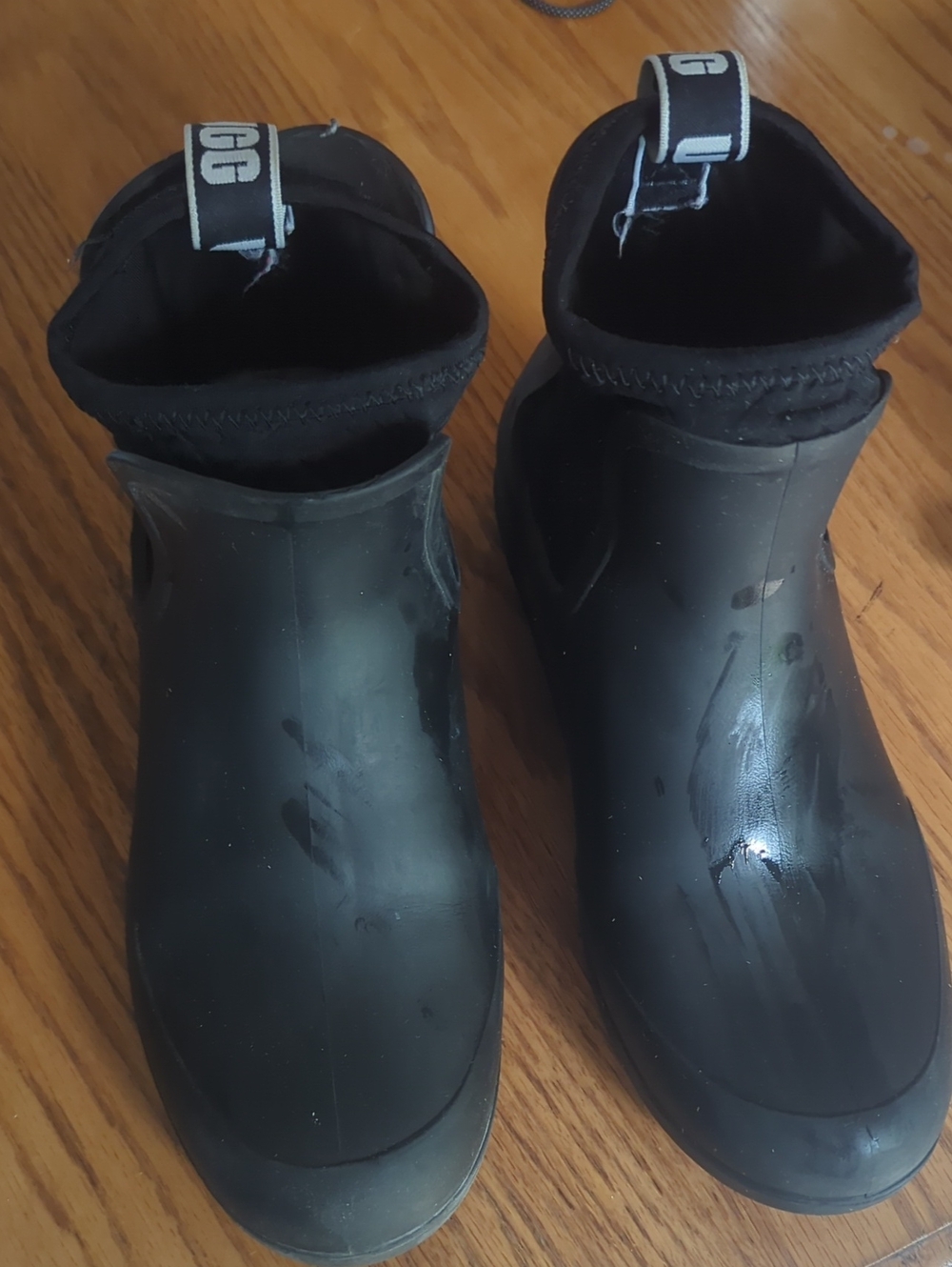 UGG Kids Black Slip-On Waterproof Rain Boots